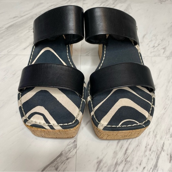 Sam Edelman Alissa Black Leather Wedge Sandal 7 1/2 M - Picture 10 of 14